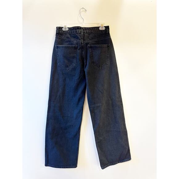 Pool House New York Tokyo Dad Jeans Baggy Wide-Leg Black Dark Wash 30 - Picture 3 of 12